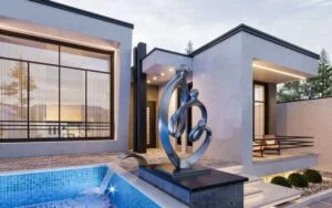 maison avec baie vitrée alu
